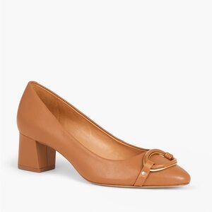 Talbots Kayla Buckle Block Heel Nappa Pumps